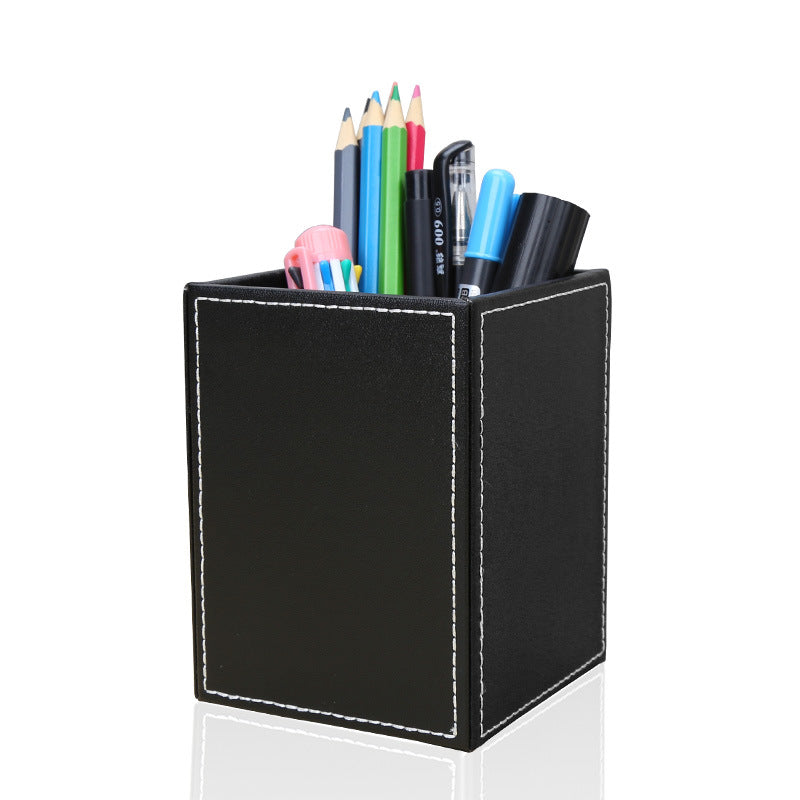 Manufacturer Wholesale Pen Holder Simple Leather Single Pen Holder Business Office Desktop Storage Box Fashion Creative Party Storage Holder
