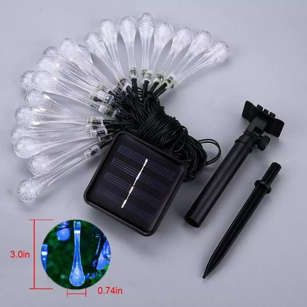 Water drop solar light string, creative LED battery light with Christmas decorative lights directly from the manufacturer