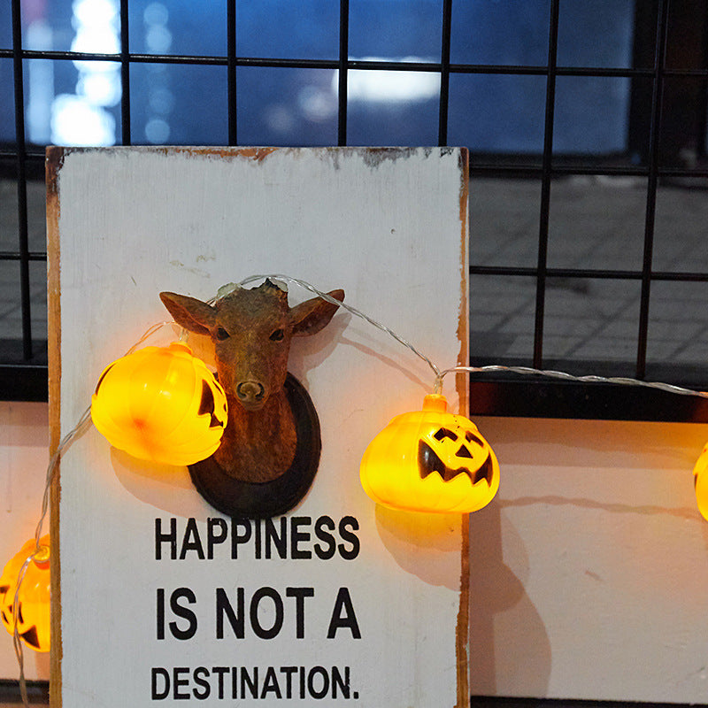 Cross-border new wholesale Halloween decorations led light string battery box ghost festival lights pumpkin lights festival lights