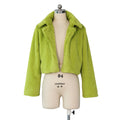 Amazon  dunhuang hot selling fashionfall and winterloose artificial fur cardigan short jacket plush outwear