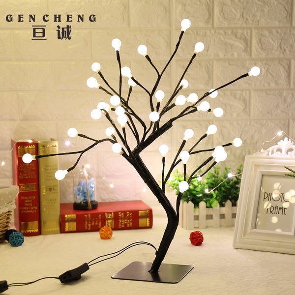 LED Round Ball Tree Light Christmas Dormitory Room Decoration Light String Internet celebrity desk lamp modeling light star night light