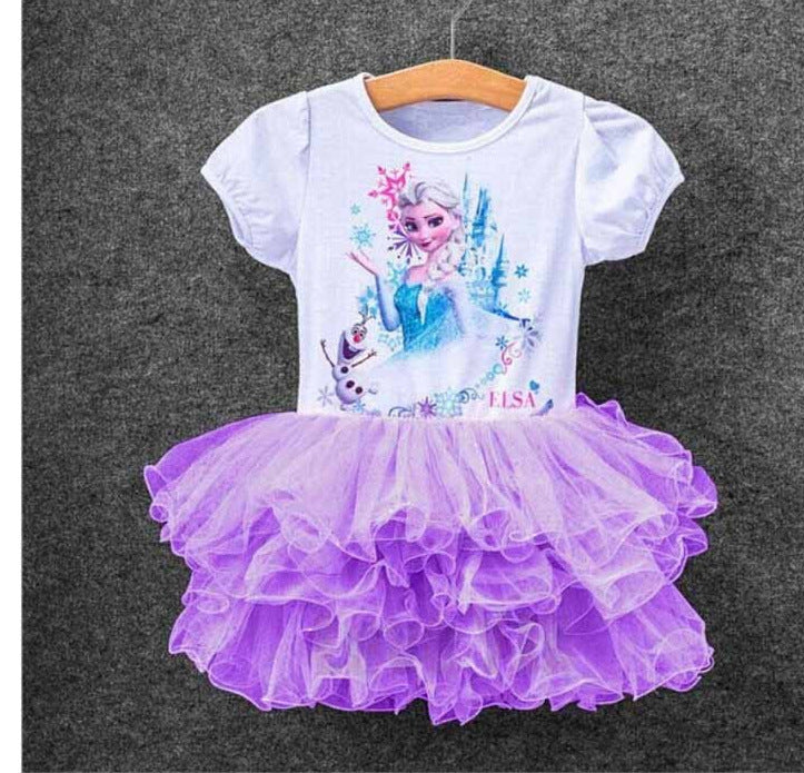 Summer new arrivals: girls' floral ruffle tulle skirt, frozen princess series patchwork dress