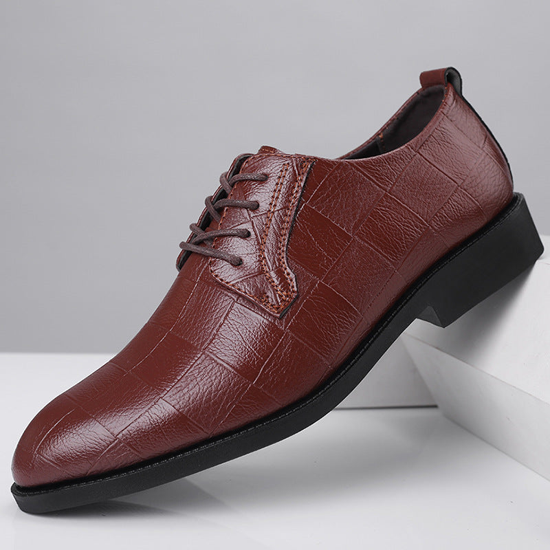 New men's casual shoes, extra large sizes, business formal leather shoes, men's lace-up versatile wedding shoes
