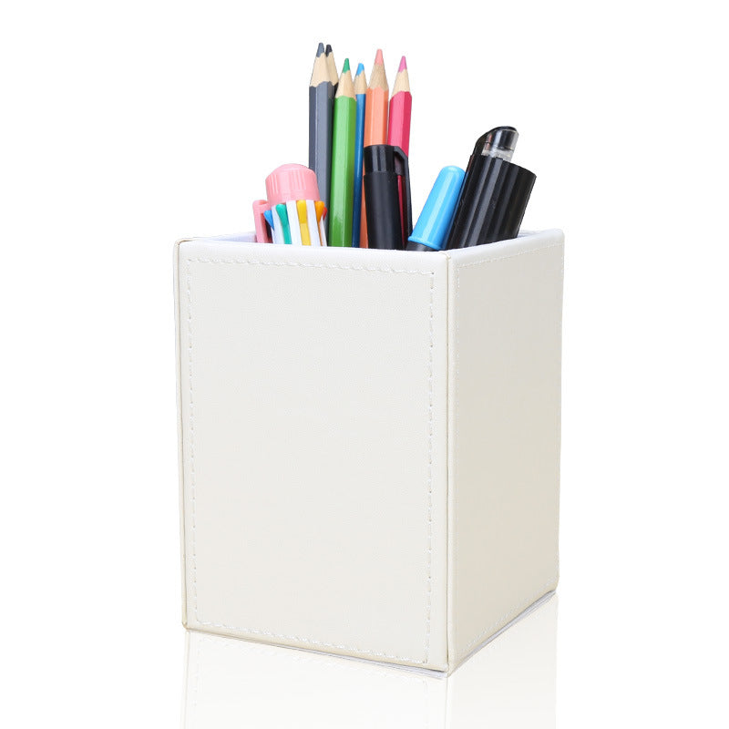 Manufacturer Wholesale Pen Holder Simple Leather Single Pen Holder Business Office Desktop Storage Box Fashion Creative Party Storage Holder