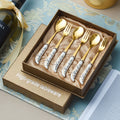 Hepburn style ceramic handle stainless steel tableware steak knife fork spoon tableware suit titanium stainless steel spoon gift