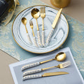 Hepburn style ceramic handle stainless steel tableware steak knife fork spoon tableware suit titanium stainless steel spoon gift