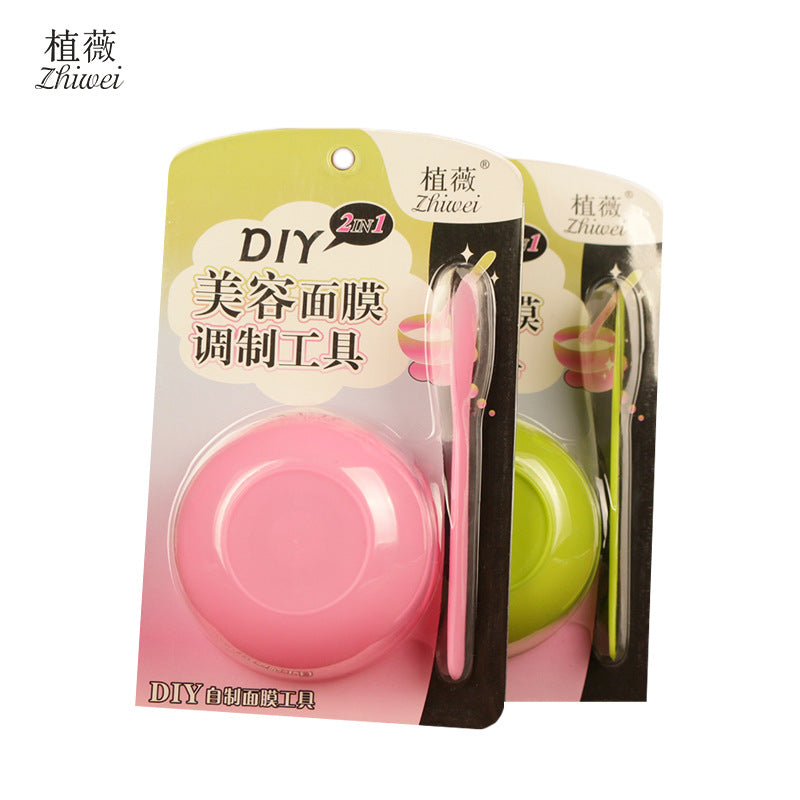 Zhiwei facial mask beauty tool two-in-one mask bowl suit mask stick plastic bowl facial makeup application factory