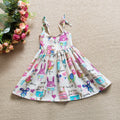 Export children's clothing: hot-selling european and american cartoon graffiti girls' chiffon sundress - dropshipping available