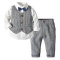Exportfashion spring new arrivals children's clothing baby boy small suitvest gentleman three-piece setboy set dress