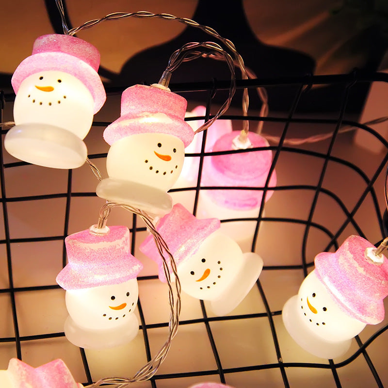 Directly from the manufacturer LED light string Christmas decoration Red Hat old man, New Year holiday decoration battery box lights wholesale