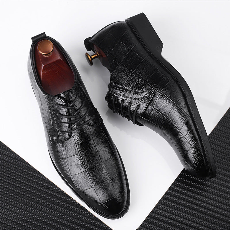 New men's casual shoes, extra large sizes, business formal leather shoes, men's lace-up versatile wedding shoes