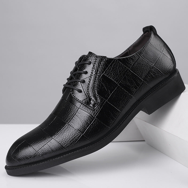 New men's casual shoes, extra large sizes, business formal leather shoes, men's lace-up versatile wedding shoes