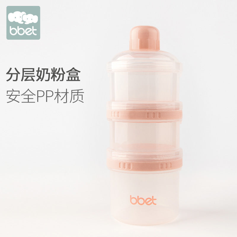 Babi Elephant Baby Milk Powder Box Portable Large Capacity Sealed Jar Newborn Going Out Tableware Three-grid Mini