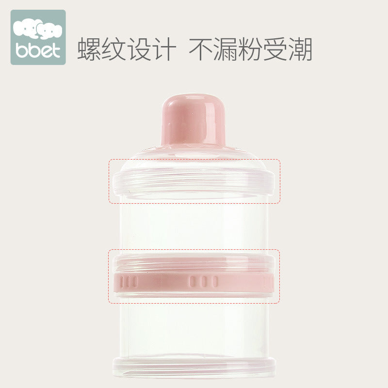Babi Elephant Baby Milk Powder Box Portable Large Capacity Sealed Jar Newborn Going Out Tableware Three-grid Mini