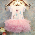 Summer new arrivals: girls' floral ruffle tulle skirt, frozen princess series patchwork dress