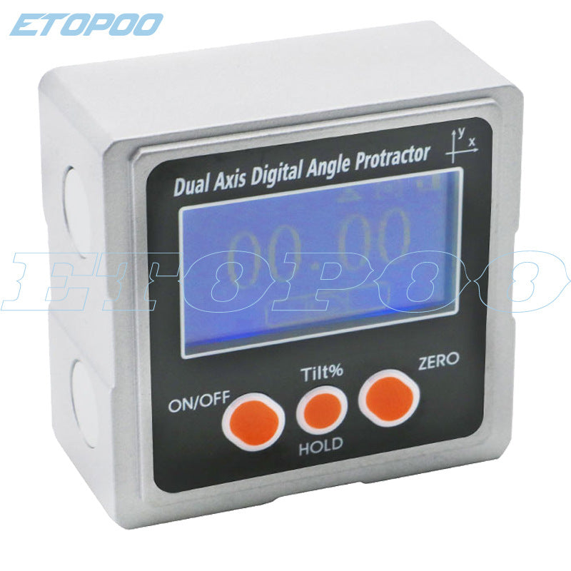 HUOTO three-sided magnetic force 4 * 90 ° waterproof, dual-axis tilt box, metal shell, digital angle ruler