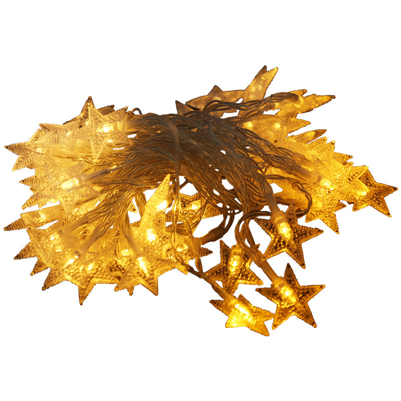 LED holiday lights star string, outdoor lighting window background Christmas Internet celebrity five-pointed star lights room decoration
