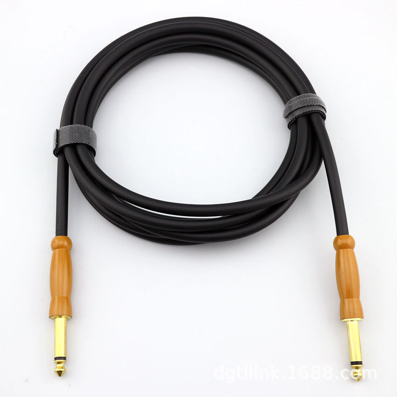Factory customized 3-meter musical instrument noise reduction cable, folk electric box cable, color 6.35 bass acoustic electric guitar cable