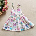 Export children's clothing: hot-selling european and american cartoon graffiti girls' chiffon sundress - dropshipping available
