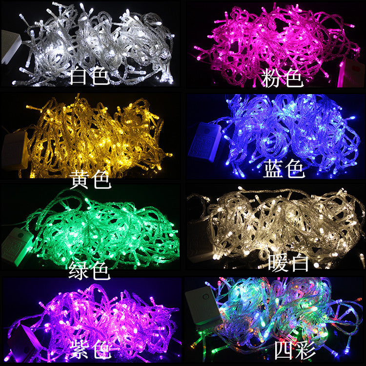 Cross-border outdoor LED gypsy star decorative lights string, wedding street lighting around the tree waterproof remote control flash lights string