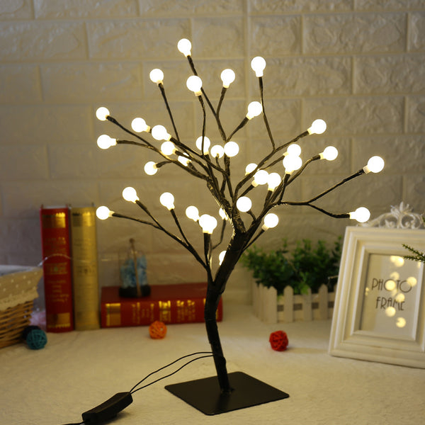 LED Round Ball Tree Light Christmas Dormitory Room Decoration Light String Internet celebrity desk lamp modeling light star night light