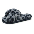 Women's winter fashion cotton slippers - korean style leopard print, perfect for office, home, indoor use, bedroom, and casual wear - fluffy one-strap slides
