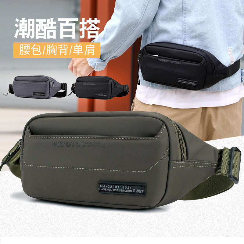 Cross-border exclusive new outdoor multi-functional fanny pack fashion casual men's breast bag messenger bag running mountaineering fanny pack