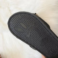 2024 new casual cute cartoon bear bow solid color open-toe flat soft comfortable fuzzy slippers - trendy