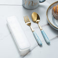 Blue fork and spoon set