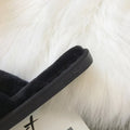 2024 new casual cute cartoon bear bow solid color open-toe flat soft comfortable fuzzy slippers - trendy
