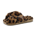 Women's winter fashion cotton slippers - korean style leopard print, perfect for office, home, indoor use, bedroom, and casual wear - fluffy one-strap slides