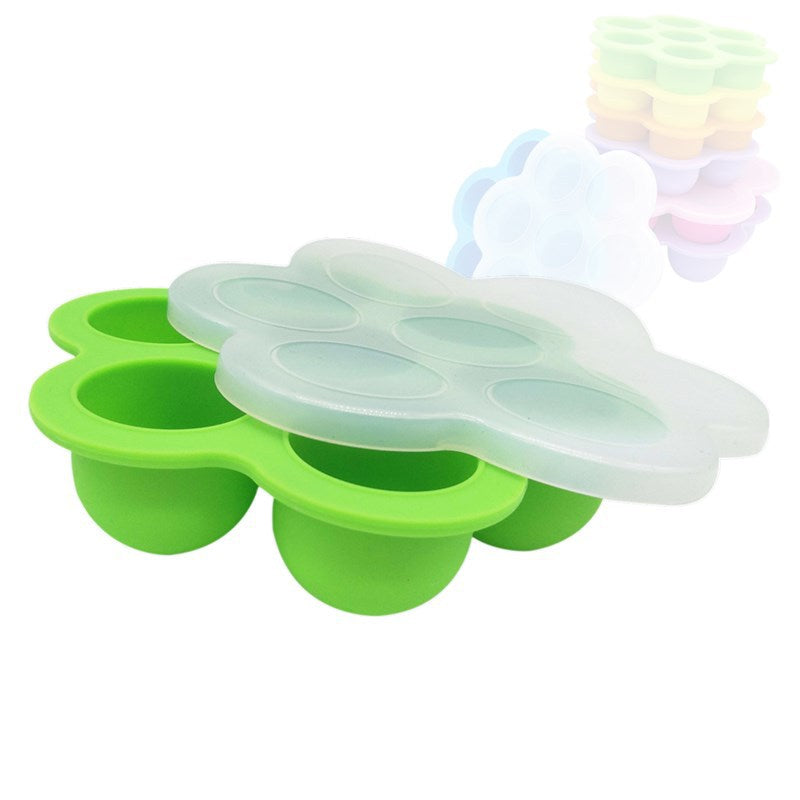 7-Hole silicone complementary food box, ice compartment with lid, baby food crisper, air fryer, pressure cooker, steamed egg mold