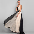 new summer european and american export dress -  slim-fit sexy sleeveless color block maxi dress
