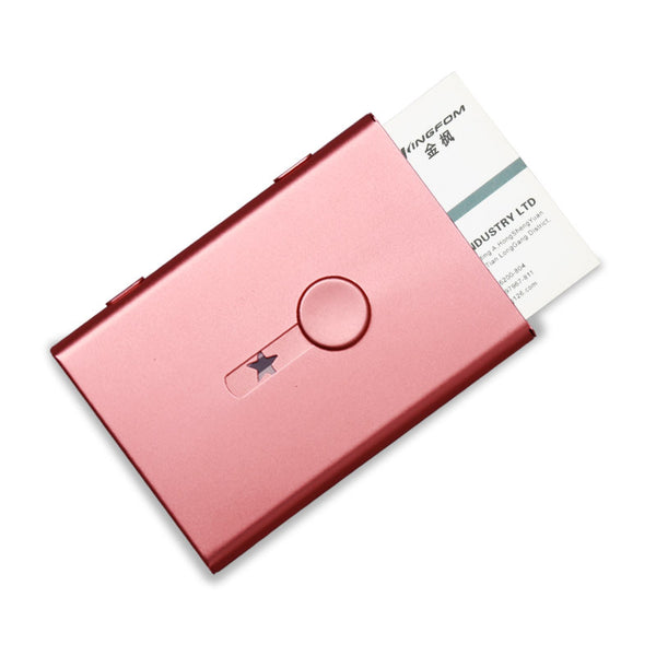 Metal portable hand-pushed business card box, business card holder, anodized aluminum box, ultra-thin matte and lightweight business card packaging box.