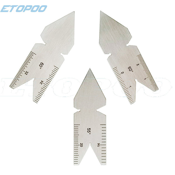 Thread gauge 3pcs Thread gauge Center gauge 55 degrees 60 degrees, measure and detect thread teaching aid pitch
