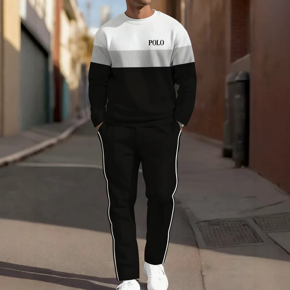 cross-border e-commerce 3d digital print men's autumn/winter new casual fitted long-sleeve hoodie and pants set