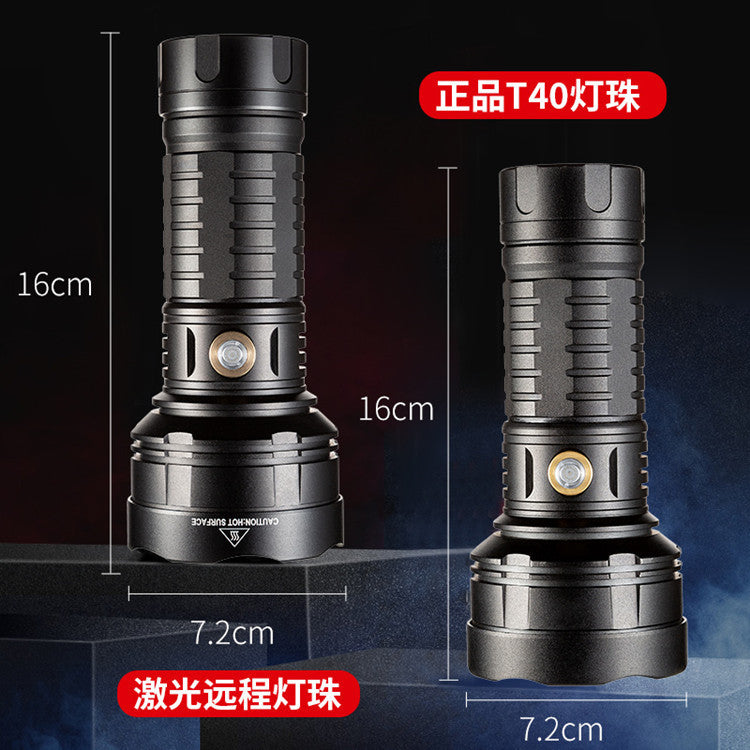 Cross-border new white laser highlight flashlight Type-C charging high-power fixed focus long-distance strong light flashlight