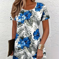 wholesale women's short-sleeved dresses, fashionable women's dresses for spring, summer, and autumn, new cross-border printed designs