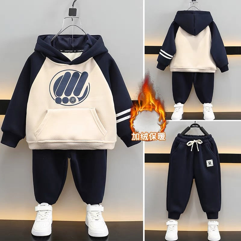 children's autumn and winter sweatshirt set,  new style, kids' outerwear, long-sleeved two-piece set for boys and girls, wholesale