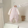 Spring clothing for infants and young children, one-piece baby clothes, national style, small age, 100-day baby clothes, baby's first birthday dress, new year's greetings clothes