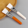 Facial mask brush beauty salon application mask brush wooden handle soft bristle brush makeup brush log pole white bristle brush spa brush