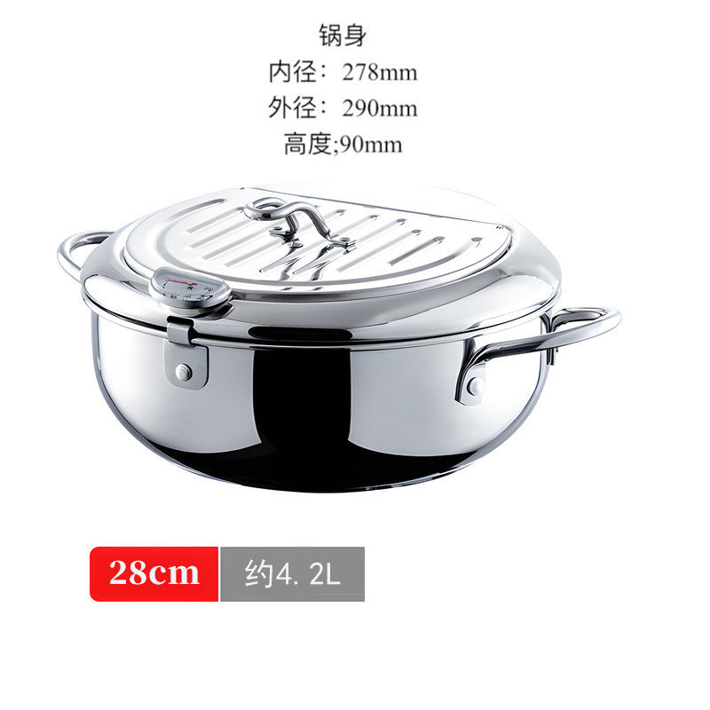 Japanese-style tempura fryer - 304 stainless steel deep fryer for home use - energy-saving small fryer