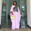 European and american cross-border women's clothing:  summer new arrival - elegant v-neck, loose fit, plus size, patchwork slit striped dress for women