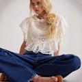 Pure desire style gentle short long sleevesknittingshirt-like elegantlooseslimming look sexycut outtie backtops