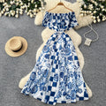 Blue and white grid 6