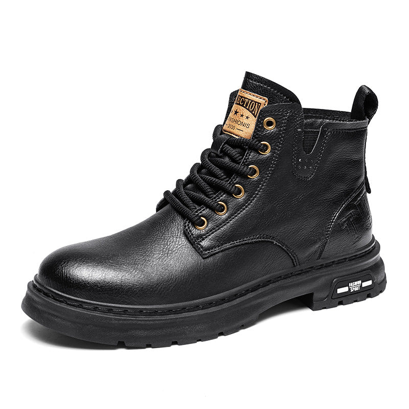Men's high-top martin boots for autumn/winter 2025: new british style low-top casual leather shoes, retro work boots
