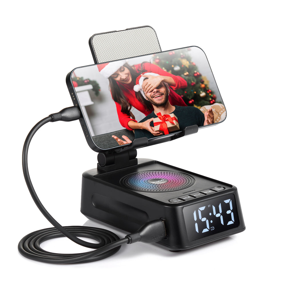 F20 creative phone stand smart home brand multifunctional bluetooth speaker lazy stand 3-in-1 clock