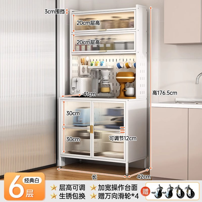 Kitchen storage rack, sideboard, floor-standing multi-layer oven, microwave, pot, electrical appliance, multi-functional storage cabinet