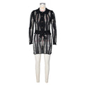 new arrival women's knittingsuitsexycut outlong sleeves lapel knitting short skirt suit