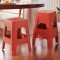 Red plastic stool extra thick living room cooked glue adult high stool durable non-slip casual dining table thickened stacking bench